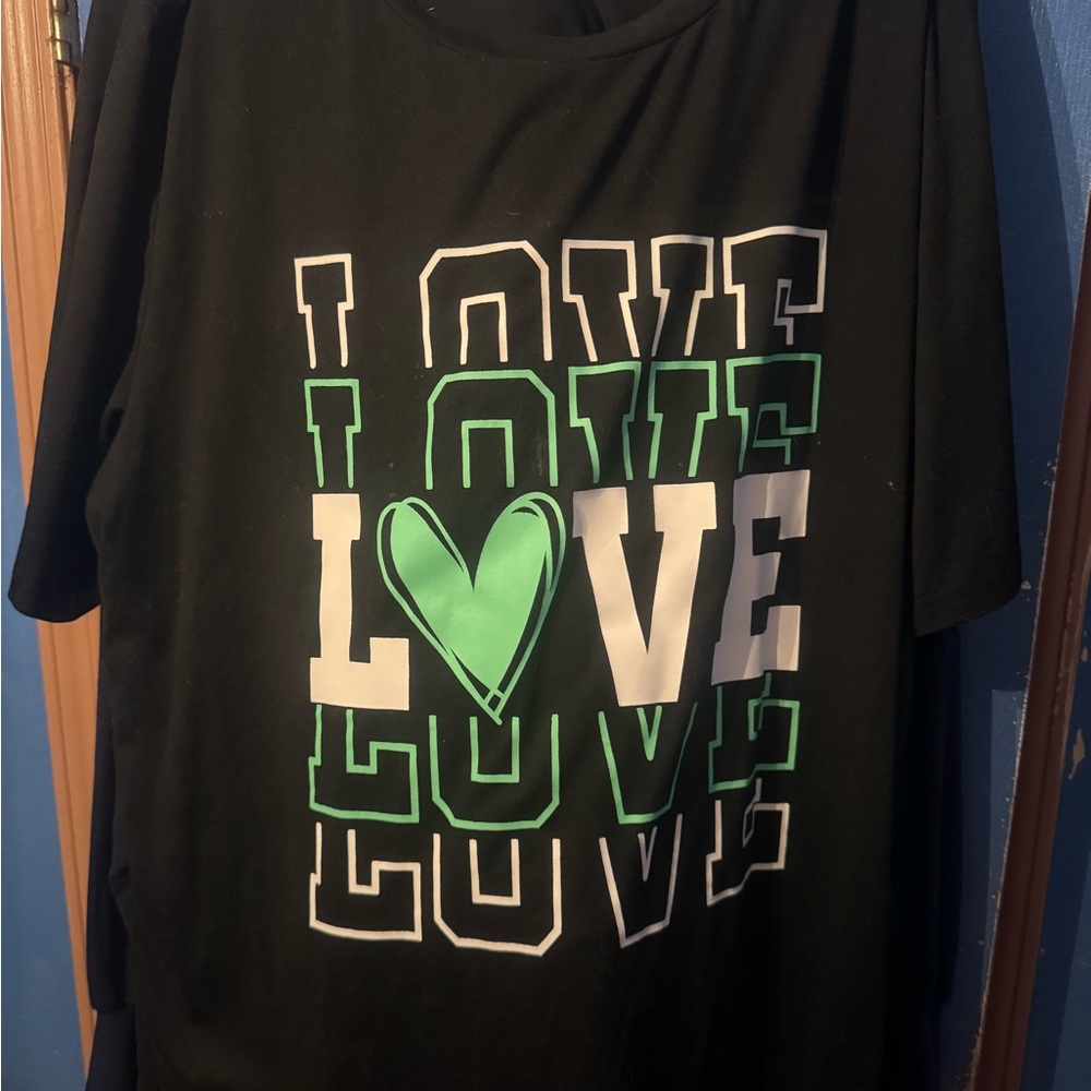 Black and Green Women’s Love T-Shirt